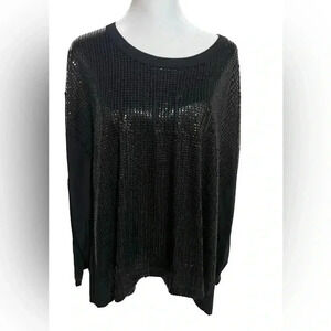 Karen Kane black oversized sequins dolman top medium